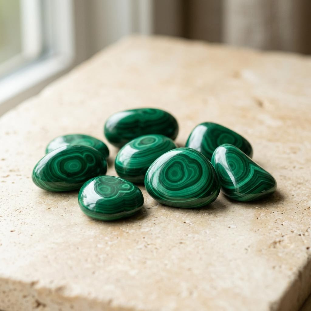 Malachite gemstone specimen